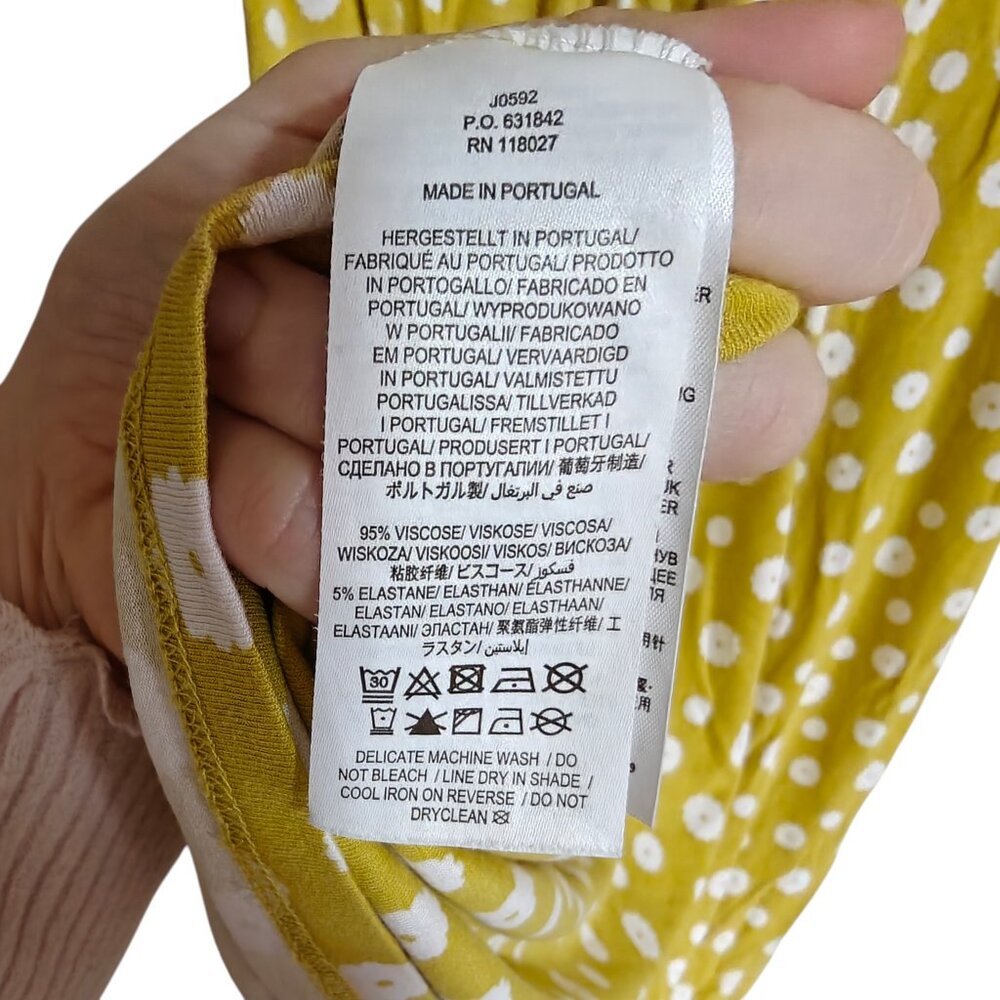 Boden Yellow Polka Dot Midi Dress - Picture 8 of 8